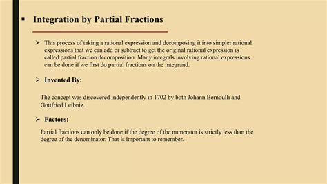 Integration by Parts & by Partial Fractions | PPTX