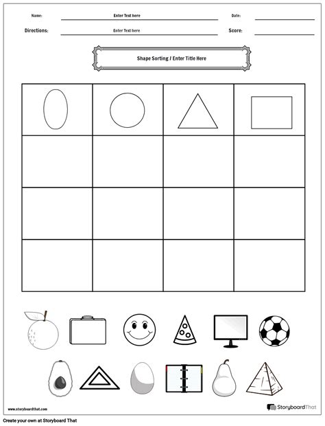 Image result for Sorting Shapes Worksheet