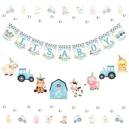 Farm Animal Baby Shower Decorations It’s a Boy | Ubuy India