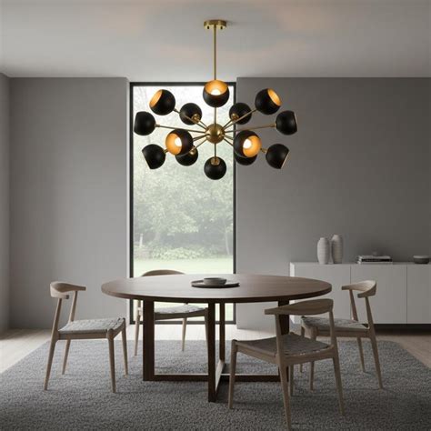 Buy Mid Century Modern Sputnik Chandelier, Handcrafted Brass Globe ...