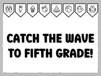 CATCH THE WAVE TO FIFTH GRADE! Summer Bulletin Board Kit, Ready to ...
