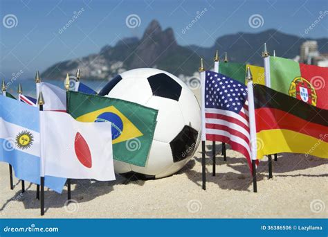 International Football Country Flags Soccer Ball Rio De Janeiro Brazil Stock Photo - Image of ...