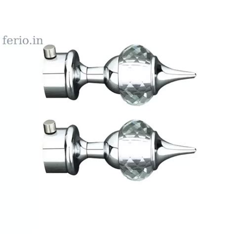 Chrome Finish Aluminium And Diamond Curtain Finials