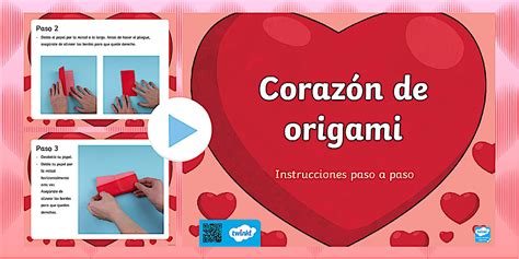 PowerPoint: Manualidad corazón de origami paso a paso