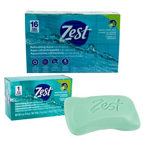 Wholesale ZEST REFRESHING AQUA DEODORANT SOAP - 4OZ BAR SOAP 16 PACK ...