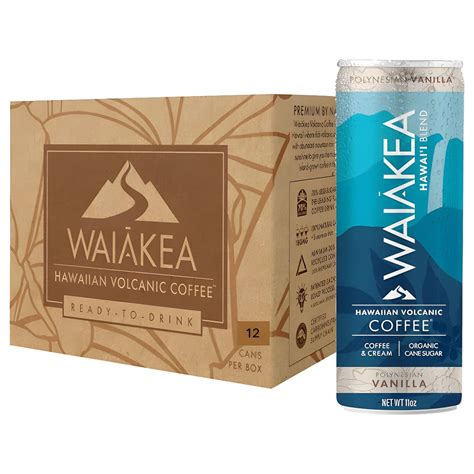 Waiakea Hawaiian Volcanic Polynesian Vanilla Cold Brew Coffee, 11 oz ...