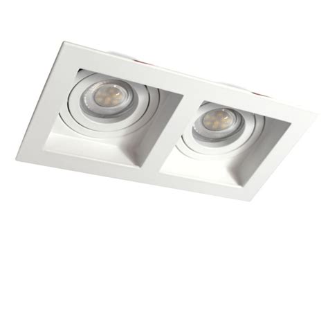 Akrah recessed spotlight, rectangular white with bulb replacement from ...