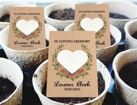 Buy Bulk Plantable Seed Paper Memorial Cards, Custom Funeral Favors for ...