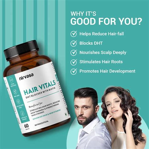 Buy NIRVASA HAIR VITALS DHT BLOCKER WITH BIOTIN | HAIR VITAMINS TABLETS ...