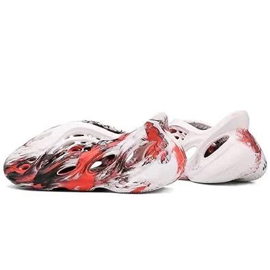 Buy Z Blue YZY Foam Runner Fire Sneakers for Men (White RED, Numeric_8 ...