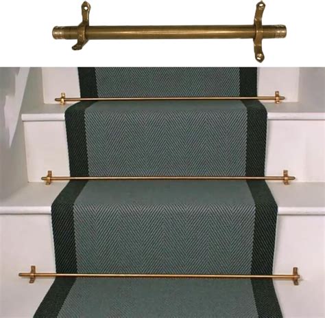 Stair Rug Runner Rods Holder Bracket Set, Sturdy Brass Tubes for ...
