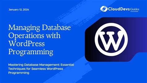 Image result for WordPress Database Management