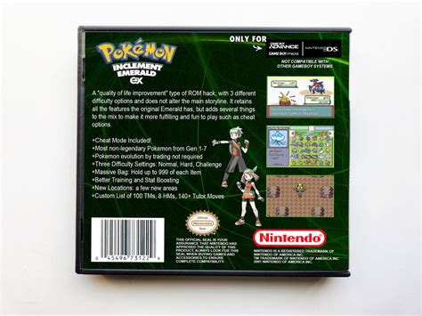 Pokemon Inclement Emerald EX - Gameboy Advance GBA with Cheat Options ...