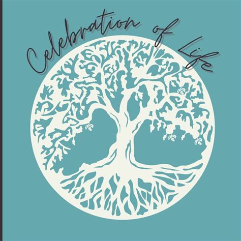 Celebration Of Life: Teal & Cream | Sympathy Guest Book for Funeral ...