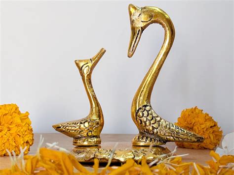 Buy Shivalay Metal Love Birds, Swan Pair, Kissing Duck Decorative ...