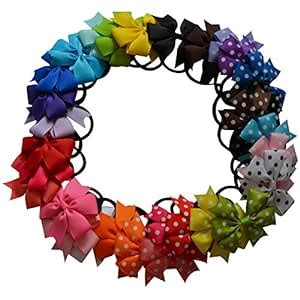 3: ShungFun 30pcs 3" Grosgrain Ribbon Pinwheel Boutique Hair Bows with ...
