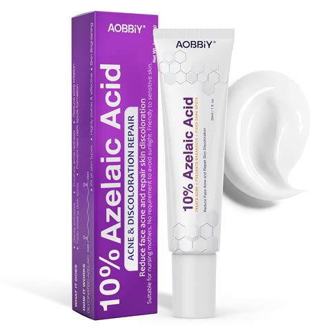Amazon.com: Azelaic Acid 10% Facial Cream, for Redness Relief Face, Rosacea Acne Treatment ...