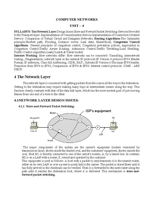 CN R20 UNIT 4 - Network Layer Design & Routing Algorithms - Studocu