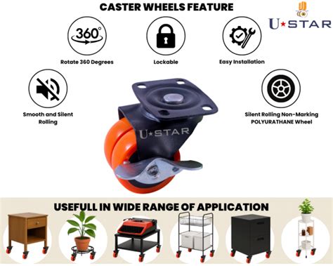 double wheel puff caster