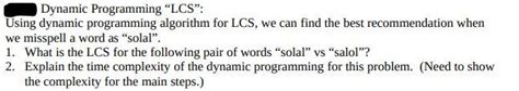 Image result for LCS Dynamic Programming