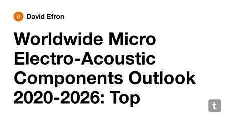 Worldwide Micro Electro-Acoustic Components Outlook 2020-2026: Top ...