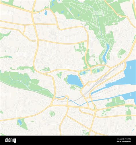 Printable map of Kolding, Denmark with main and secondary roads and larger railways. This map is ...