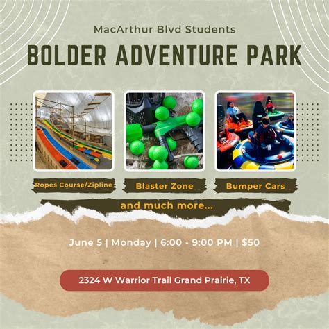 Student & Family Event: Bolder Adventure Park - MacArthur Blvd Baptist ...