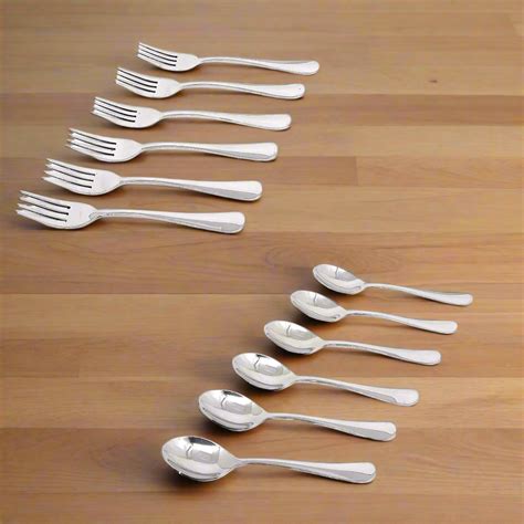Stainless Steel Cutlery Set of 12 | 6 Spoons & 6 Forks – Nyra® Kitchenware
