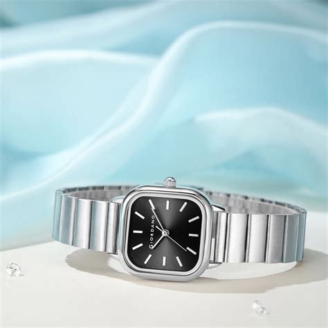 Giordano Classic Square Watch for Women – Polished Stainless Steel ...