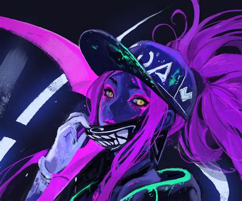 Download wallpaper girl, art, cap, Akali, League of Legends, The Rogue ...