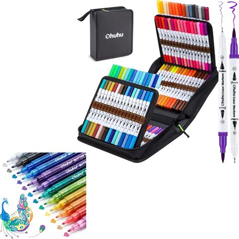 Ohuhu Coloring Markers 100 Colors & Glitter Markers India | Ubuy
