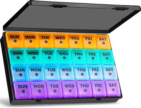 Amazon.com: Twice-a-Day Monthly Large Pill Organizer Set - AM/PM ...