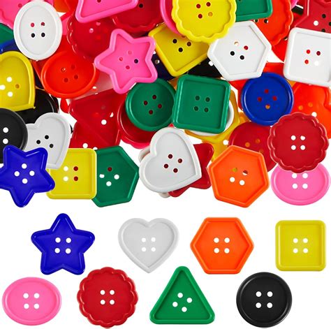 Buy 150 Pieces Big Bright Buttons for Kids 8 Vivid Colors and 8 Large ...