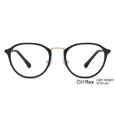 Black Gold Full Rim Round Lenskart Air Flex LA E13415-C1 Eyeglasses