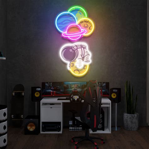 Balloon Astronaut Art work Led Neon Sign Light – acrylicsheetsindia