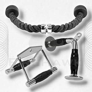 Firehawk Tricep Press Down Cable Machine Attachment Set, LAT Pulldown ...