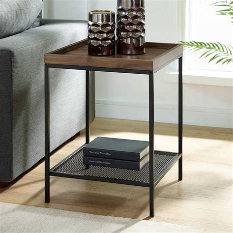 INDIAN DECOR. 28120 Industrial Farmhouse Square Side End Accent Table ...
