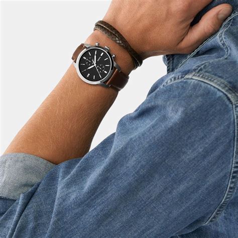 Fossil Townsman Men Brown Leather Watch FS5967SET – Just In Time
