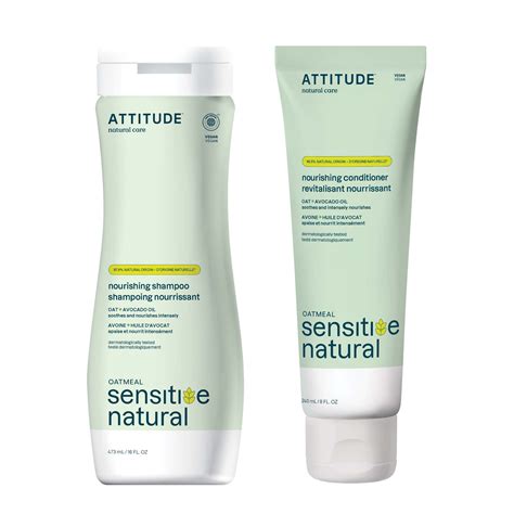 Nourishing shampoo and conditioner duo : SENSITIVE SKIN | ATTITUDE