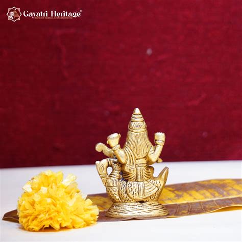 Brass Lord Saraswati Statue – Goddess of Wisdom & Arts Idol – Gayatri ...