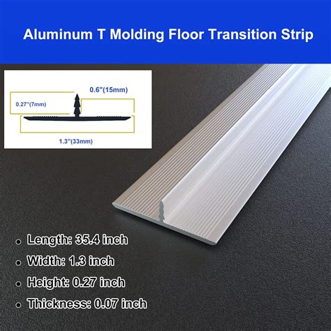 Buy 3 Pcs Aluminum T Molding Floor Transition Strip, Bridges The Gap ...