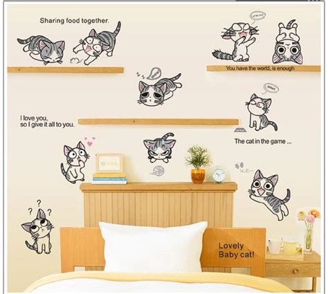 Jaamso Royals Cute Cartoon Cats Wall Stickers for Kids Room, Baby Room ...