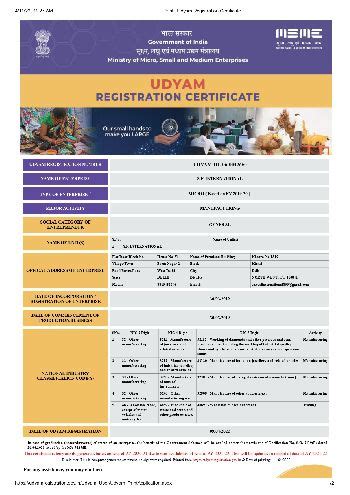 Certificates - S.F INTERNATIONAL from Delhi India
