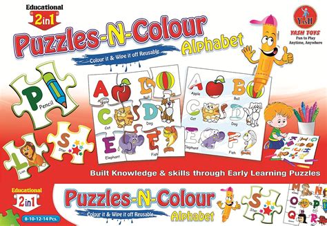 Buy Negi Educational Alphabets Puzzle-N-Colour 2 in 1,Reusable Fun ...