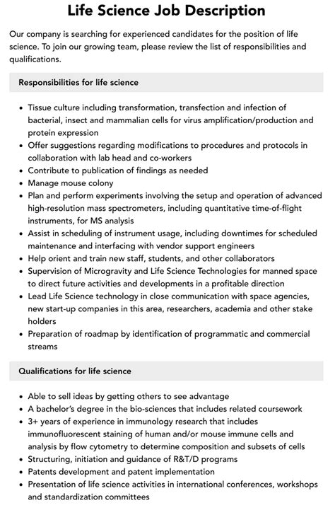 Image result for Life Science Examples