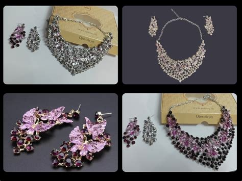 Buy Butterfly Jewellery Set for Women - Rhinestone Necklace & Earrings ...