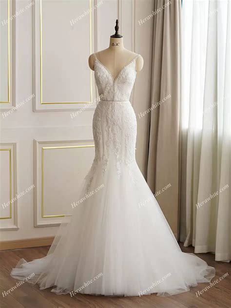 Spaghetti Lace Strap Mermaid Wedding Dress | Bridal Australia™