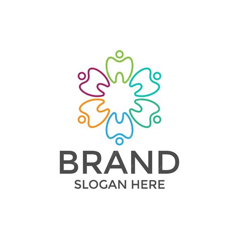 Inspiración en el diseño del logotipo de la familia dental | Vector Premium