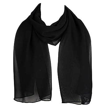 Buy Hat To Socks Chiffon Scarf Sheer Wrap for Women, Black, One Size at ...