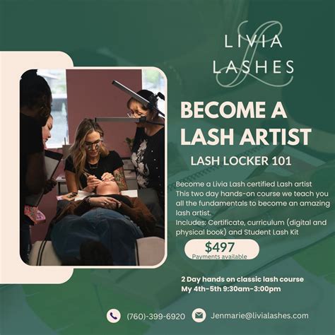 2-Day Lash Extensions Course , Livia Lashes Salon, Palm Desert, 4 May ...